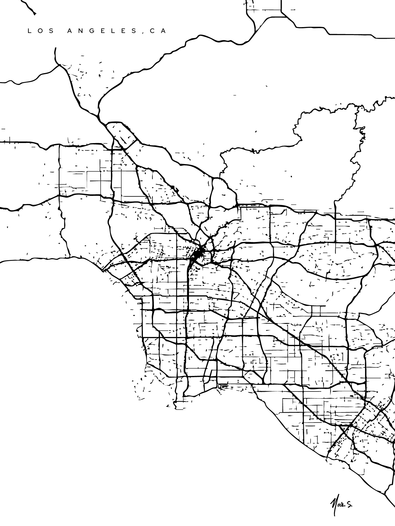 Los Angeles - California Print in Modern Collection 18x24